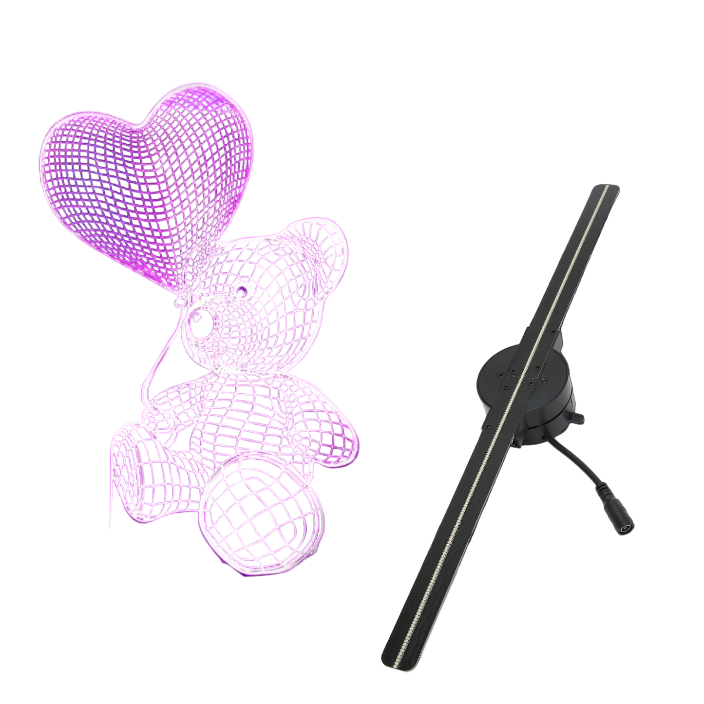 3D Hologram Fan Custom Editing 100‑240V Borderless Images Stable 2000x224 3D Hologram Fan WiFi Projector for Store
